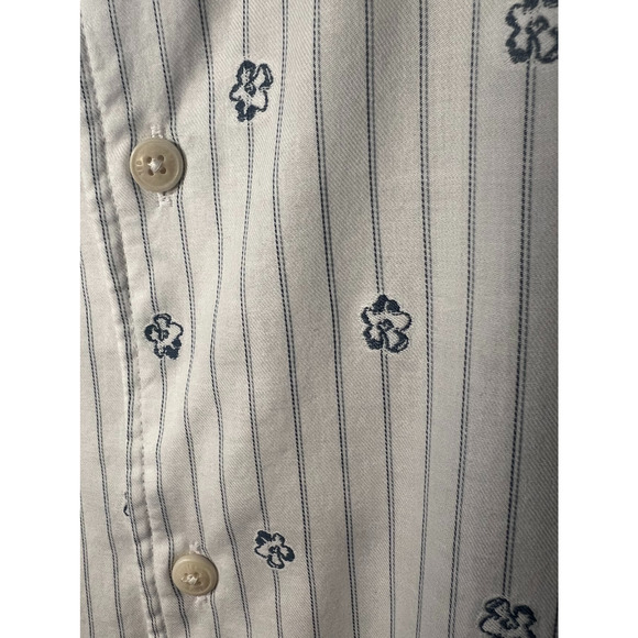 Ted Baker Shirt Mens Size 2XL White Blue Floral Long Sleeve Button Up Collar NWT - Picture 8 of 16